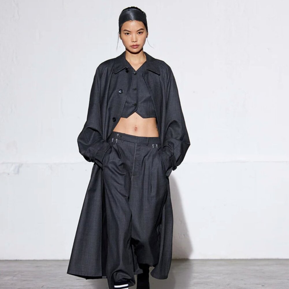 Size 6 Tibi Shrunken Ellis Suiting Vest in Grey